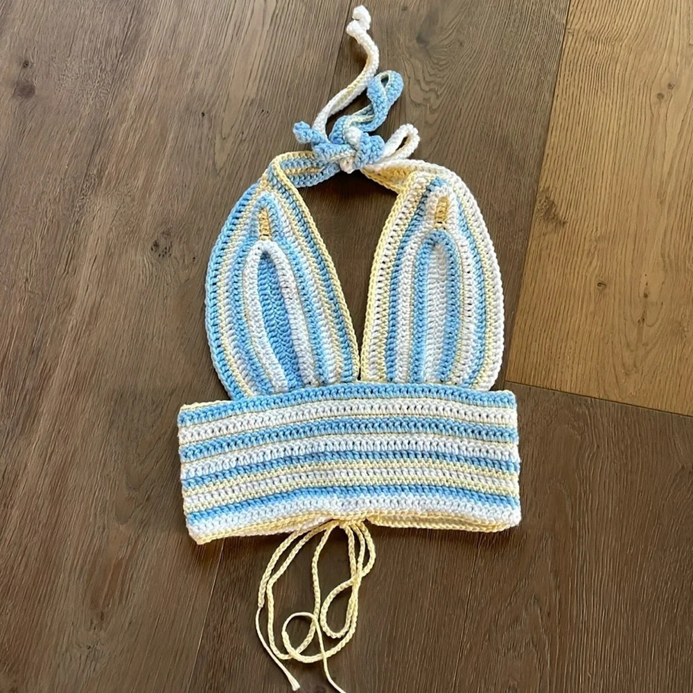 Beautiful Hand Made Crochet Halter Top Size S-M Adjustable